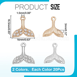 40Pcs 2 Colors Alloy Rhinestone Pendants&nbsp;FIND-WR0012-84