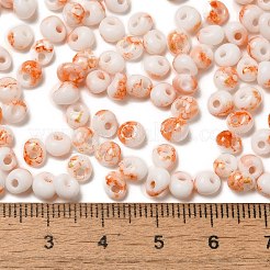 焼付塗装ガラスシードビーズ  丸い穴  ティアドロップ  ダークオレンジ  5~5.5x4~5x3~3.5mm  穴：1.2mm  約2500個/ポンド&nbsp;SEED-F006-01A-10