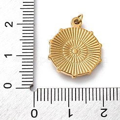 304ステンレススチールラインストーンペンダント  丸カン付き  イオンプレーティング（ip）  スターチャーム付きフラットラウンド  14KGP本金メッキ  19x15.5x3mm  穴：2.5mm&nbsp;STAS-I331-01G