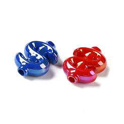 UVメッキアクリルビーズ  ABカラー  ドル  ミックスカラー  22.5x16.5x7mm  穴：3mm&nbsp;MACR-D029-13