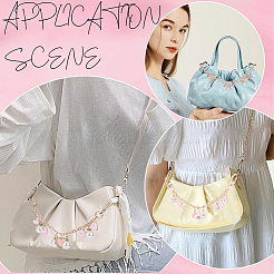 3Pcs 3 Styles Bowknot Heart Heart Pink Zinc Alloy Enamel Tassel Cable Chain Purse Chains&nbsp;FIND-BBC0004-56