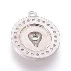 Brass Micro Pave Cubic Zirconia Pendants&nbsp;KK-F809-08