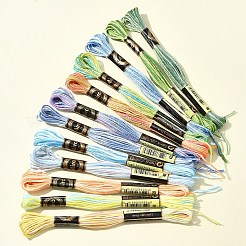 6層ポリエステル刺繍フロス  クロスステッチの糸  雪が激しく降るカラーシリーズ  ミックスカラー  0.5~1mm  約8.75ヤード（8m）/バンドル  12束/セット&nbsp;OCOR-FZ0001-01F
