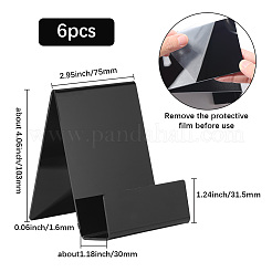 キッチンカウンター用アクリルブックスタンド6個  ブックホルダー  多機能ディスプレイスタンド  ブラック  75x103mm&nbsp;ODIS-SP0001-04A
