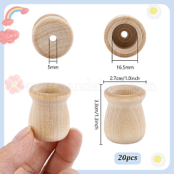 木製の燭台  花瓶  湯通しアーモンド  27x33mm  穴：5mmと16.5mm&nbsp;ODIS-WH0099-50B
