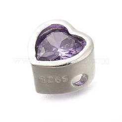 925 Sterling Silver Cubic Zirconia Beads&nbsp;STER-L066-06S-04