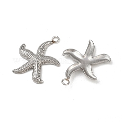 304ステンレスペンダント  ヒトデチャーム  ステンレス鋼色  28x22.5x3mm  穴：2.2mm&nbsp;STAS-A129-11A-P