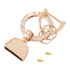 1Pc DIY Alloy Rhinestone Spring Gate Rings Keychains&nbsp;FIND-TA0008-54C-G