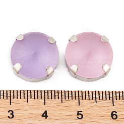 ラインストーンを丸い形で縫います  フロストK9ガラスラインストーン  マルチ連リンク  真鍮パーツ  プラチナ  15x8mm&nbsp;GLAA-K069-03B-P