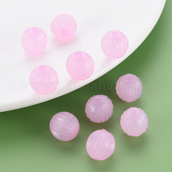 模造ゼリーアクリルビーズ  段ボールビーズ  ラウンド  パールピンク  14x13mm  穴：2.5mm  約68個/96g&nbsp;LS-MACR-S373-11-E10