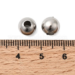 変色しにくいステンレススチールビーズ  ラウンド  ステンレス鋼色  8x7.5mm  穴：2.5~3mm&nbsp;X-STAS-R032-8mm