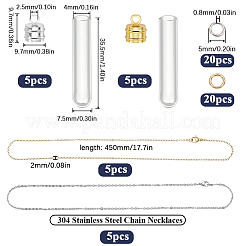 60Pcs 6 Styles Clear Glass Wish Bottle Pendants Set&nbsp;GLAA-SC0002-31