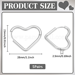 6 Pairs 3 Styles 304 Stainless Steel Hoop Earrings&nbsp;EJEW-UN0003-29C
