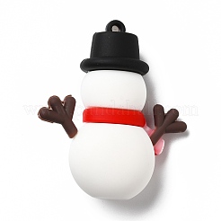 クリスマス pvc プラスチック大きなペンダント  雪だるま  ホワイト  54x46.5x19mm  穴：3mm&nbsp;KY-C009-16