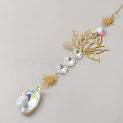 Glass & Alloy Hanging Suncatchers&nbsp;AJEW-WH0481-177I