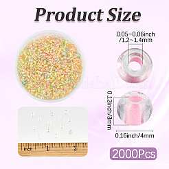 2000個のガラスシードビーズ  蓄光  色の内側  暗闇で光る  ラウンド  ミックスカラー  4x3mm  穴：1.2~1.4mm&nbsp;SEED-PA0001-30
