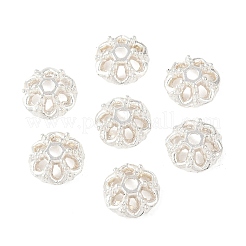 合金の花のビーズキャップ＆コーン  銀色のメッキ  9x4mm  穴：1mm&nbsp;PALLOY-J357-02S