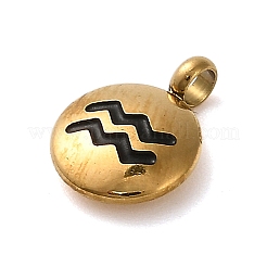 304 Stainless Steel Black Enamel Charms&nbsp;LS-STAS-R009-02G-10