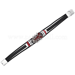 1Pc Alloy & Leather Cord Bracelets for Men Women&nbsp;BJEW-CL0001-56