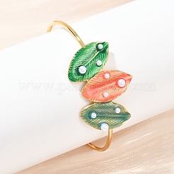 304 Stainless Steel Enamel Cuff Bangles for Women&nbsp;BJEW-A049-02A-G
