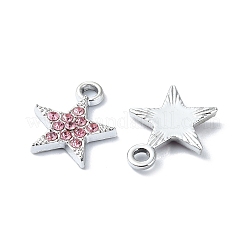 合金ラインストーンペンダント  スター  ライトアメジスト  15.5x12.5x2mm  穴：2mm&nbsp;RB-P037-01P-02