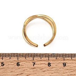 304 Stainless Steel Rhinestone Cuff Open Rings for Women&nbsp;RB-CBA2039-02G-01