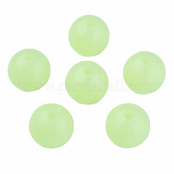 蓄光アクリルビーズ  暗闇で光る  ラウンド  薄緑  16x15.5mm  穴：3mm&nbsp;LACR-N001-001B-01