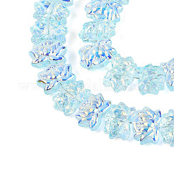 Baking Paint Electroplate Transparent Glass Beads Strands&nbsp;EGLA-N020-04F