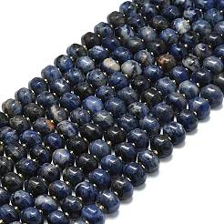天然石ソーダライトビーズ連売り  カボチャの形  シードビーズで  12~12.5x8~8.5mm  穴：1mm  約36~37個/連  15.20''（38.6センチメートル）&nbsp;G-P573-B17-01