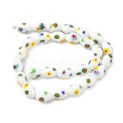 Handmade Millefiori Glass Beads&nbsp;LAMP-U004-02E