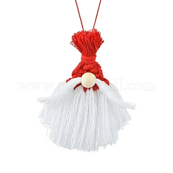 Handmade Macrame Cotton Santa Claus Pendant Decoration&nbsp;HJEW-JM02710