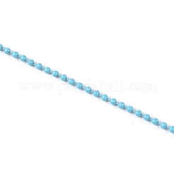 鉄球チェーン  焼き付け塗料  溶接されていない  空色  2~2.5mm&nbsp;CH-TAC0002-01D