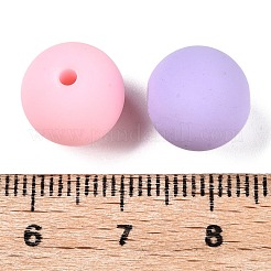ゴム引きスタイル模造シリコンアクリルビーズ  ラウンド  ミックスカラー  11.5x11mm  穴：1.8mm&nbsp;MACR-T048-01B-14