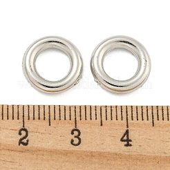 CCBプラスチックビーズ  丸いリング  プラチナ  12x2.8mm  穴：7mm&nbsp;CCB-L014-01B-P