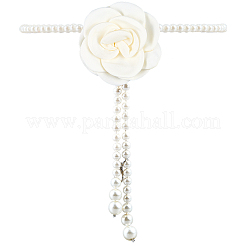 1Pc 3D Cloth Flower Plastic Imitation Pearl Beaded Chain Belts&nbsp;DIY-CP0013-06B