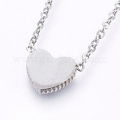 304ステンレススチールジュエリーセット  ペンダントネックレス＆スタッドピアス＆ブレスレット  エナメル  ハート  ミックスカラー  16.93インチ（43cm）  7-1/8インチ（18cm）  9x10x2mm  ピン：0.8mm&nbsp;SJEW-H129-22