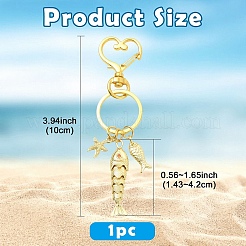 Ocean Brass Micro Pave Cubic Zirconia & Alloy Keychains&nbsp;KEYC-YW00273
