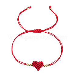 Adjustable Handmade Heart Adjustable Nylon Red String Bracelets with Brass Beads&nbsp;KE0990