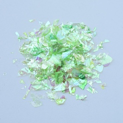 プラスチック製のキャンディスパンコール/スパンコールチップ  UVレジン封入パーツ  エポキシ樹脂ジュエリー作成用  ライム  3~25x2.8~6.5mm&nbsp;DIY-I019-02J