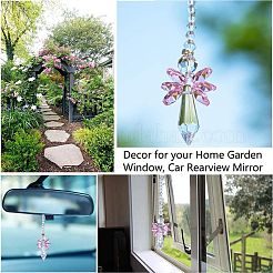 1Pc Glass Angel Pendant Decorations&nbsp;HJEW-DJ0001-17B
