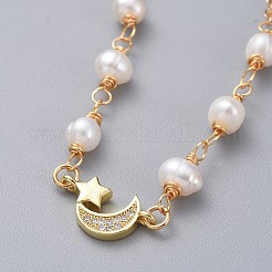 Natural Pearl Link Bracelets&nbsp;BJEW-JB04884