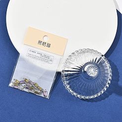 シェグレース 真鍮 パヴェ キュービックジルコニア 台形コネクターチャーム  カドミウムフリー＆ニッケルフリー＆鉛フリー  長持ちメッキ  プラチナメッキ  ミックスカラー  12x4x2mm  穴：1mm&nbsp;XGRQ2O597-444P