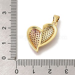 Brass Micro Pave Cubic Zirconia Pendants&nbsp;KK-R002-19G-01