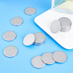 304ステンレススチール製スタンプ用ブランクタグカボション25個  フラットラウンド  ステンレス鋼色  32x3mm&nbsp;STAS-PH0006-87