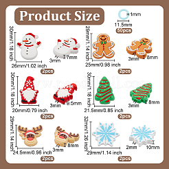 62Pcs 7 Styles Christmas Theme Silicone Focal Beads with 50Pcs Plastic Knitting Stitch Marker Rings&nbsp;SIL-BC0001-07