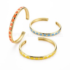 Hamsa Hand Enamel Cuff Bangle&nbsp;BJEW-S141-010