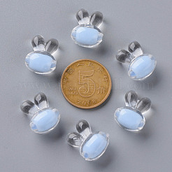 透明なアクリルビーズ  二層ビーズ  兎  コーンフラワーブルー  15.5x12x9.5mm  穴：2mm  約480個/500g&nbsp;TACR-S152-05A-SS2113