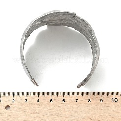 女性用304ステンレススチールカフバングル  葉  ステンレス鋼色  内径：2-1/4インチ（5.8~5.85cm）&nbsp;BJEW-Z096-03P