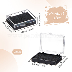 プラスチックバッジ収納ギフトボックス  黒のEVAスポンジ付き  長方形  4.8x5.8x1.7cm&nbsp;CON-WH0099-05
