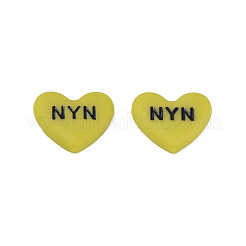 アクリルエナメルカボション  nyn という言葉で心  ダークカーキ  20x23x5mm&nbsp;KY-N015-208C